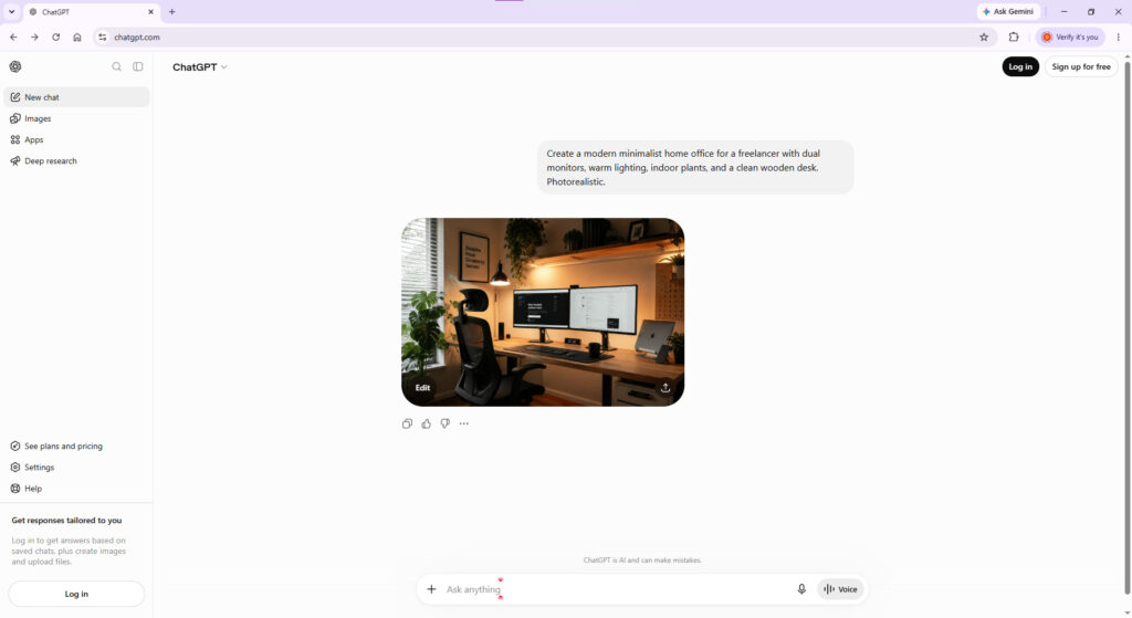 ChatGPT image generation tool
