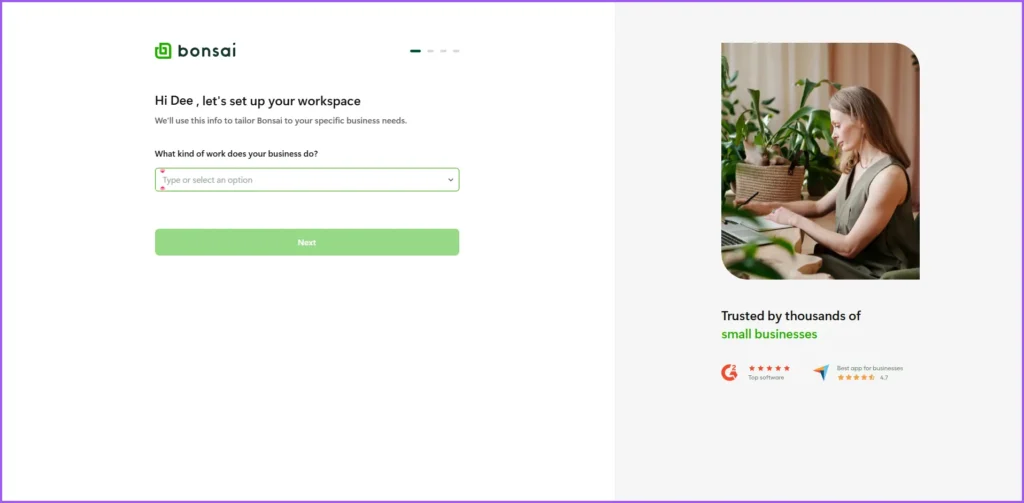 Bonsai workspace setup for client onboarding