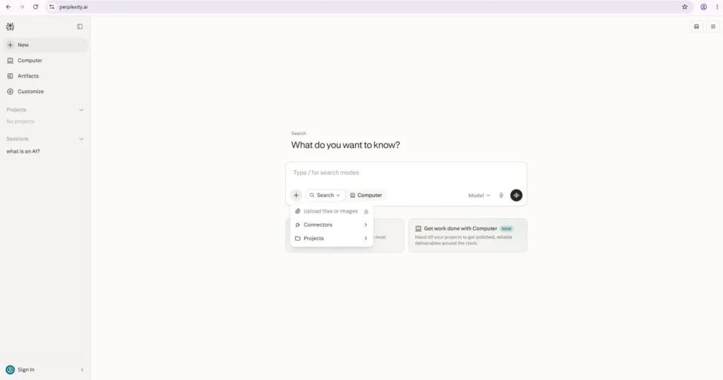 Perplexity AI file upload and document analysis