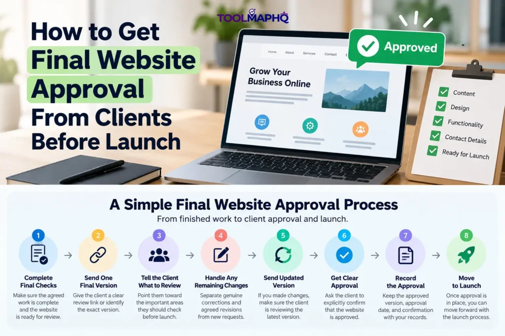 Final website approval process for freelance web designers